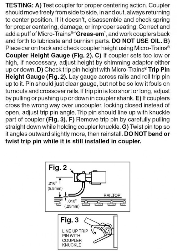 Micro Trains Line N 00130007 (1111) Locomotive Coupler Conversion Kit - 1 Pair