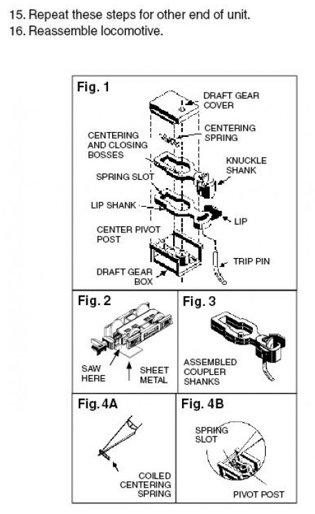 Micro Trains Line N 00132040 (1152) Locomotive Coupler Conversion Kit with Pilot Face RS3 - 1 Pair