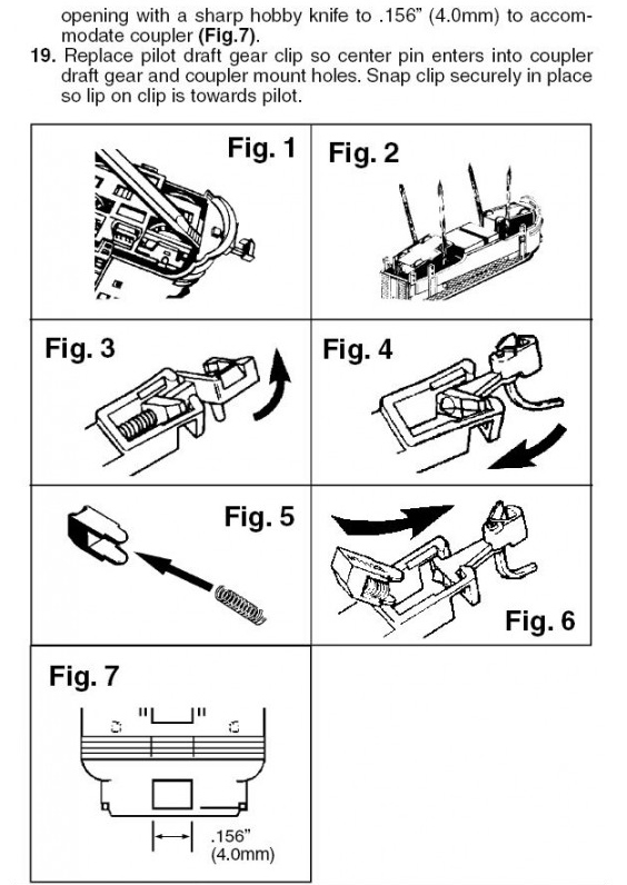 Micro Trains Line N 00141050 (2000-1) Locomotive Coupler Conversion Kit F3/7 / PA1  - 1 Pair