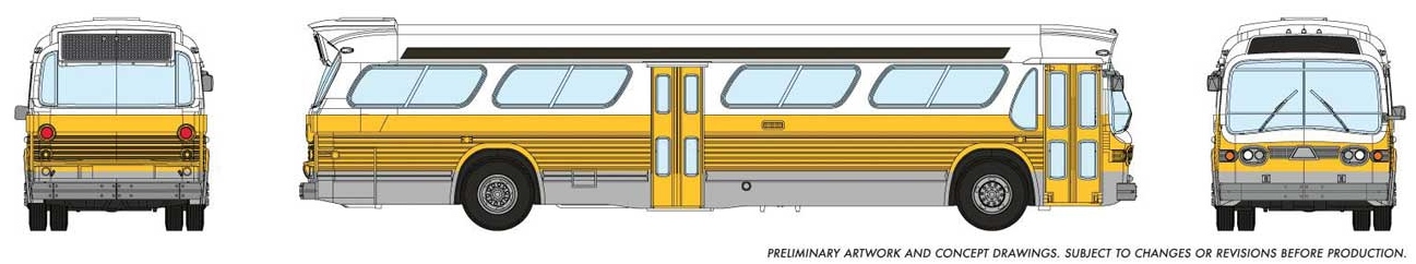 Rapido Trains Inc N 573001 1959-1986 GM New Look-Fishbowl Bus with Working Headlights - Boston