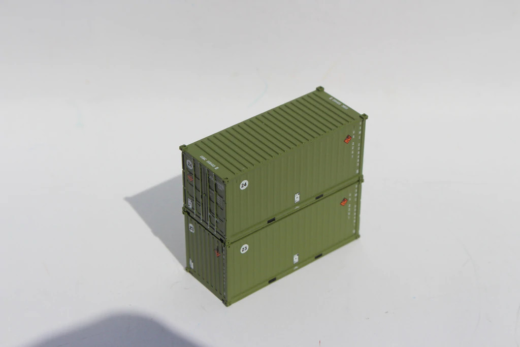 Jacksonville Terminal Company N 205457 20' Standard Height Corrugated Side Containers MILITARY SERIES USMC Marines 'B' 2-Pack