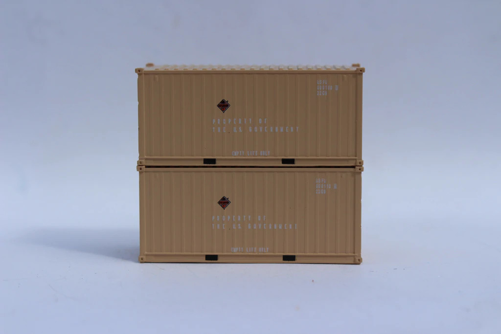 Jacksonville Terminal Company N 205386 20' Standard Height Corrugated Side Containers MILITARY SERIES USFU Air Force 2-Pack