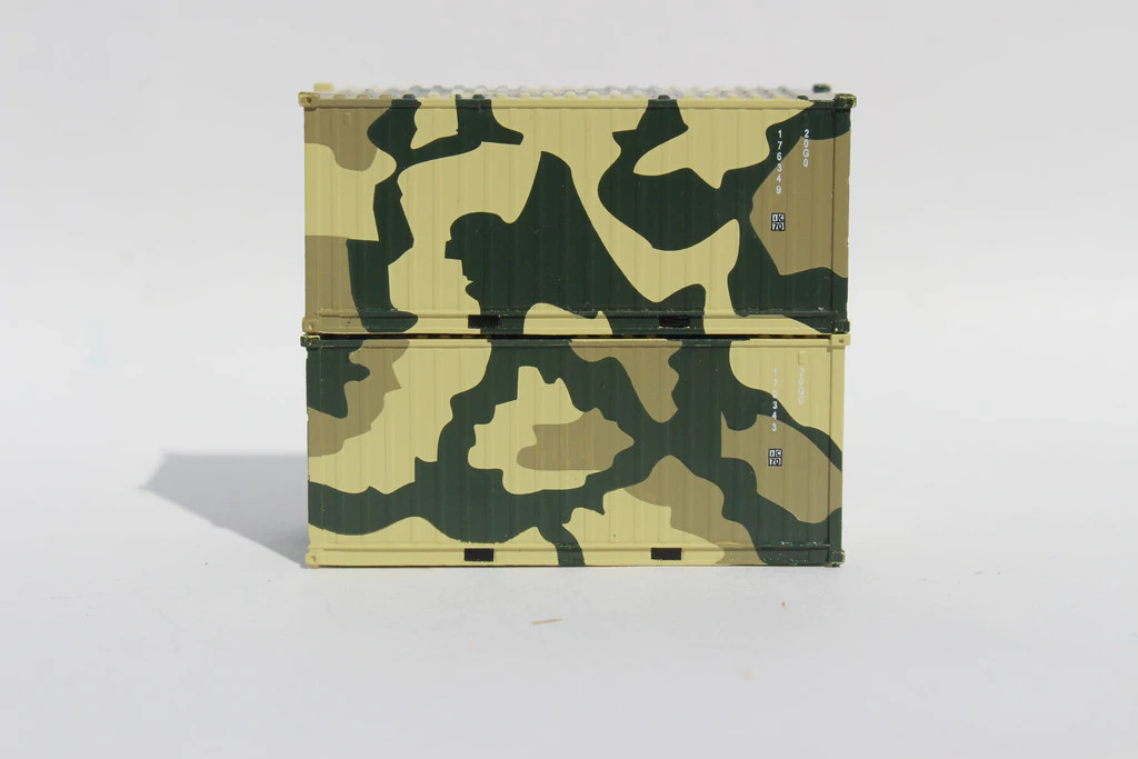 Jacksonville Terminal Company N 205388 20' Standard Height Corrugated Side Containers MILITARY SERIES US Army Camo 'B' 2-Pack