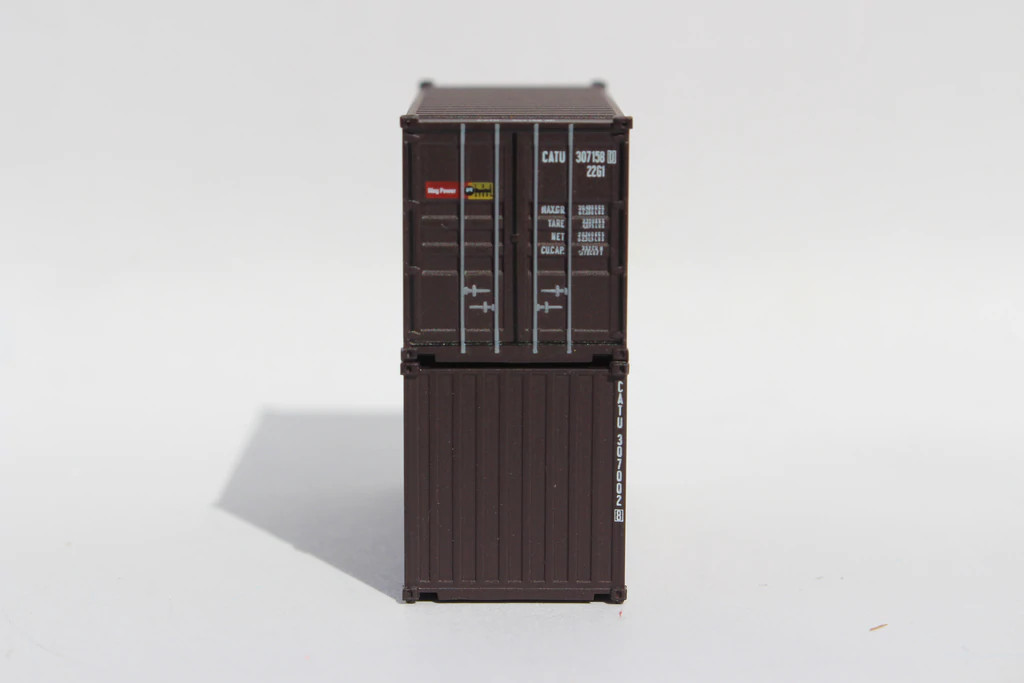 Jacksonville Terminal Company N 205012 20' Standard Height Corrugated Side Containers Cat Rental Store 'Ring Power' 2-Pack