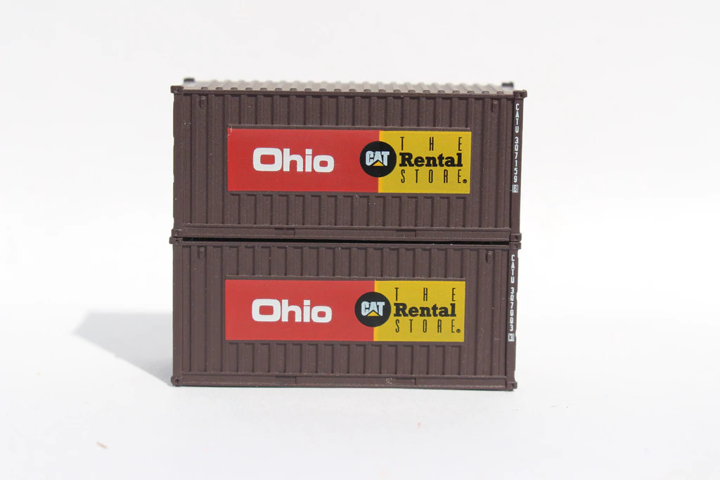 Jacksonville Terminal Company N 205013 20' Standard Height Corrugated Side Containers Cat Rental Store 'Ohio' 2-Pack