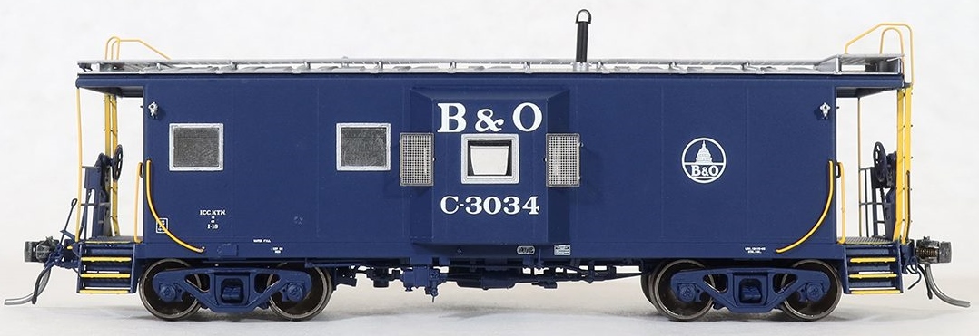 Tangent Scale Models HO 60021-03 International Car Company B&O Class I-18 Steel Bay Window Caboose Baltimore & Ohio 'Original Blue 1965 w/ Screens' B&O #C-3027