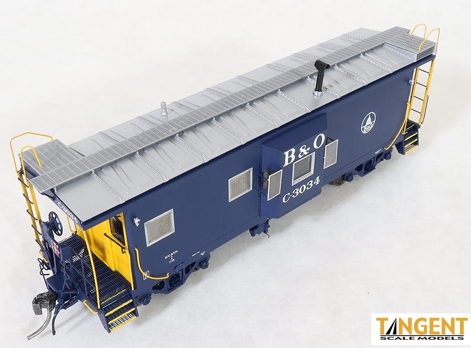 Tangent Scale Models HO 60021-03 International Car Company B&O Class I-18 Steel Bay Window Caboose Baltimore & Ohio 'Original Blue 1965 w/ Screens' B&O #C-3027