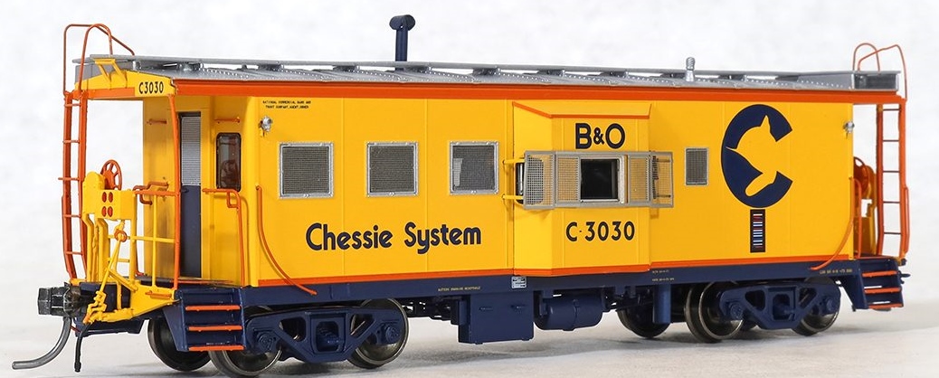 Tangent Scale Models HO 60029-03 International Car Company B&O Class I-18 Steel Bay Window Caboose Chessie System  '1973+ Repaint Version 2' B&O #C3030