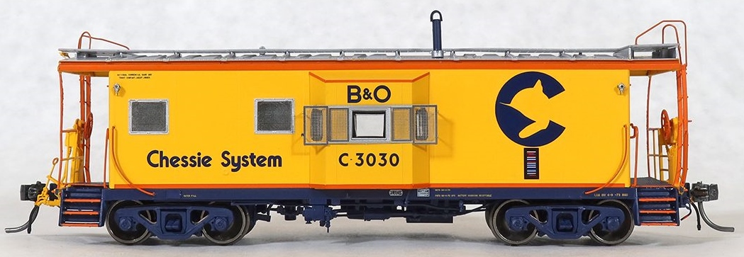 Tangent Scale Models HO 60029-03 International Car Company B&O Class I-18 Steel Bay Window Caboose Chessie System  '1973+ Repaint Version 2' B&O #C3030