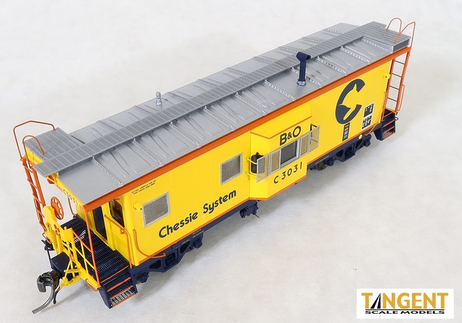 Tangent Scale Models HO 60026-01 International Car Company B&O Class I-18 Steel Bay Window Caboose Chessie System '1979+' B&O #C3031