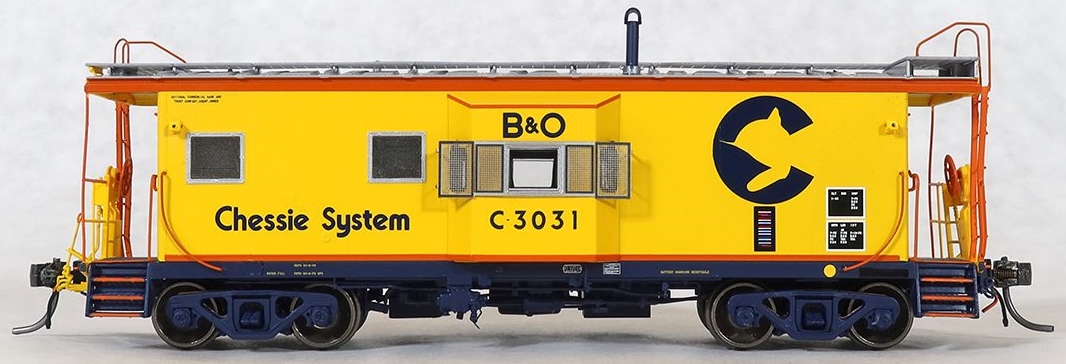 Tangent Scale Models HO 60026-02 International Car Company B&O Class I-18 Steel Bay Window Caboose Chessie System '1979+' B&O #C3039