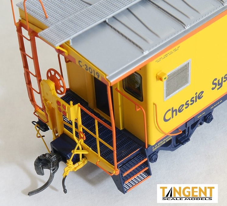 Tangent Scale Models HO 60017-01 International Car Company B&O Class I-18 Steel Bay Window Caboose Chessie System 'Raceland Repaint 1980+' B&O #C3019