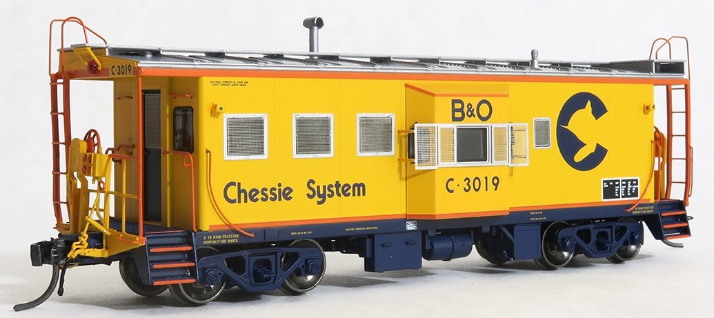 Tangent Scale Models HO 60017-01 International Car Company B&O Class I-18 Steel Bay Window Caboose Chessie System 'Raceland Repaint 1980+' B&O #C3019