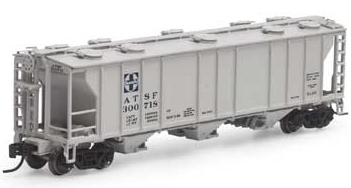 Athearn N ATH28327 Pullman Standard PS-2 2893 3-Bay Covered Hopper Santa Fe ATSF #300718