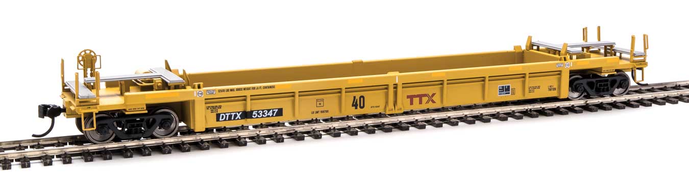 Walthers Mainline HO 910-8407 Thrall Rebuilt 40' Well Car Trailer-Train TTX 'Large Maroon' Logo DTTX #53347