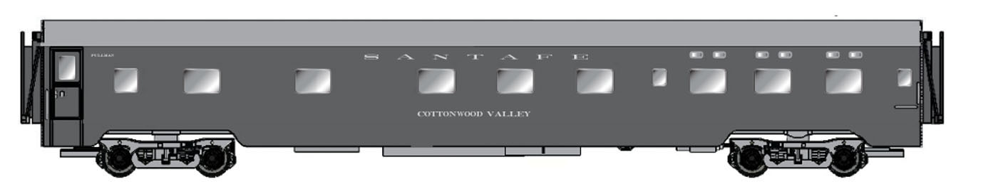 Intermountain N Centralia Car Shops CCS6564-01 Pullman Standard 6-6-4 Sleeper ATSF All Gray 'Cottonwood Valley'