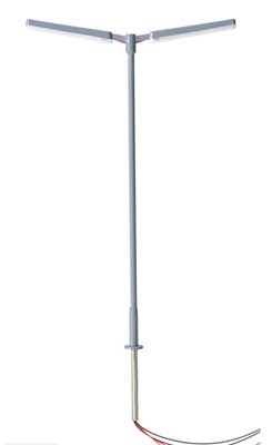 Atlas N 70000159 Parking Lot Light Double Arm Gray Mast Warm White LED 3-Pack