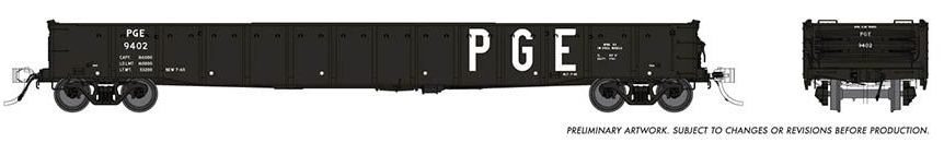Rapido Trains Inc HO 50055A - 9402 - 52'6" Mill Gondola Pacific Great Eastern PGE #9402