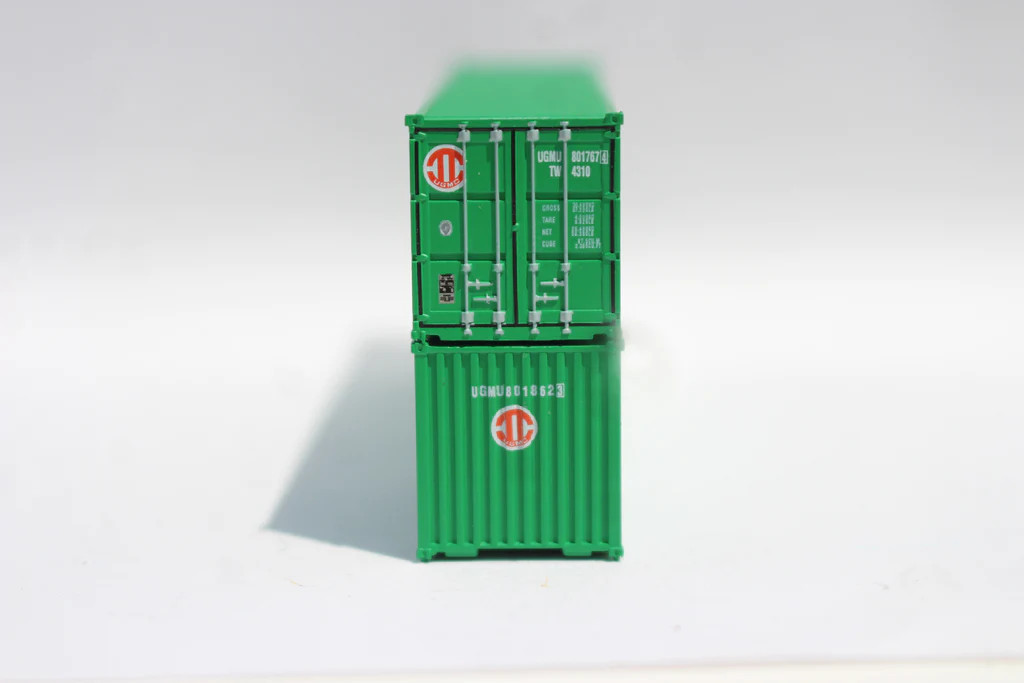 Jacksonville Terminal Company N 405355 40' Standard Height Corrugated Side Containers Uniglory 'Green' Set #1 2-pack