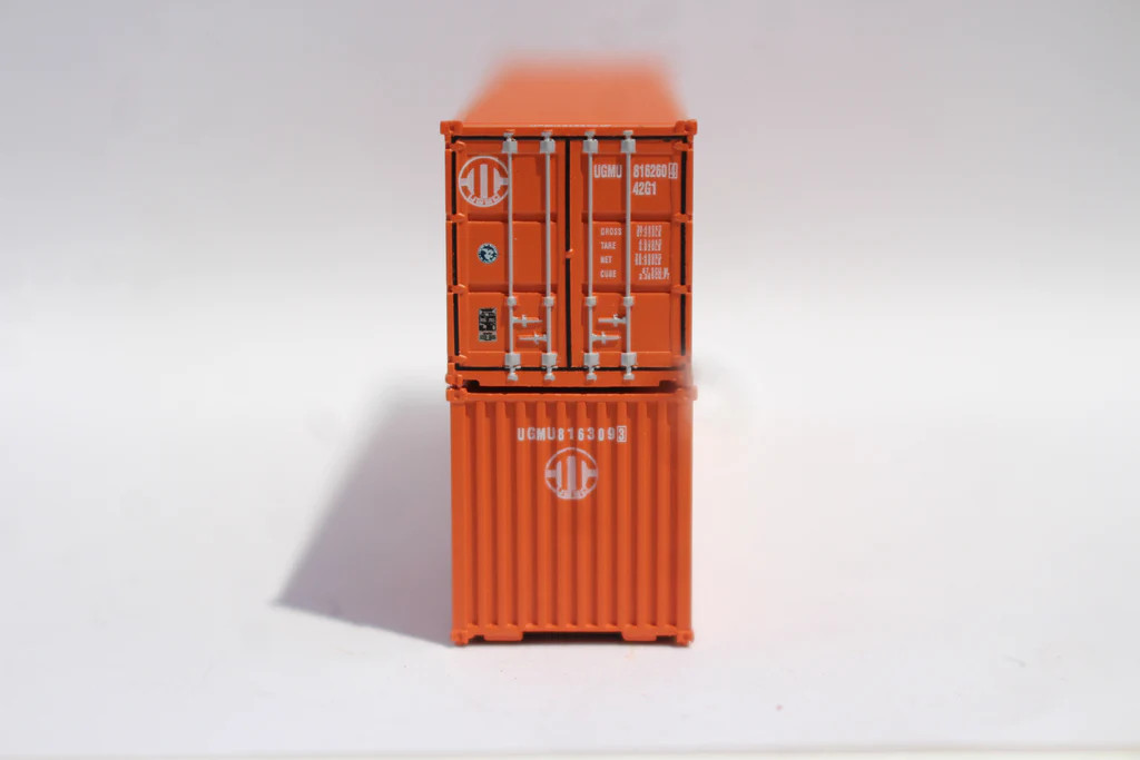 Jacksonville Terminal Company N 405360 40' Standard Height Corrugated Side Containers Uniglory 'Orange' Set #1 2-pack