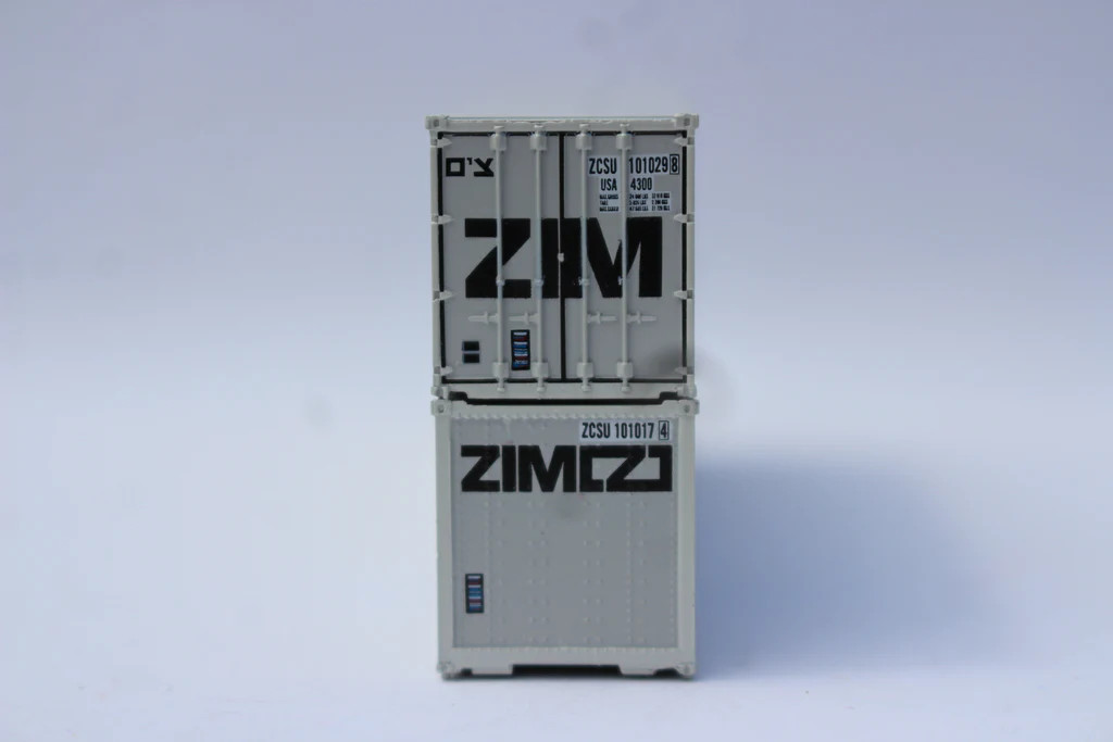 Jacksonville Terminal Company N 405691 40' Standard Height Smooth-Side Containers ZIM Container Service ZCSU Set #2 2-pack