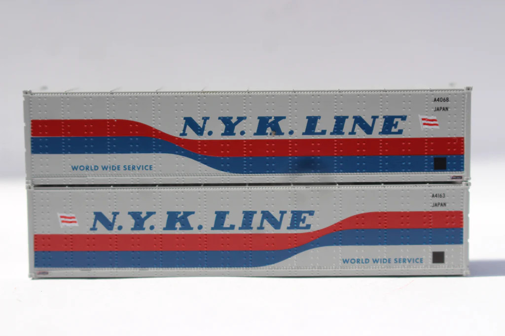 Jacksonville Terminal Company N 405695 40' Standard Height Smooth-Side Containers NYK Line 'Early ribbon' 2-pack