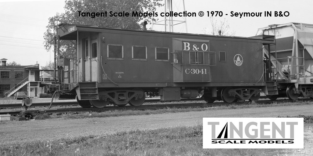 Tangent Scale Models HO 60010-07 International Car Company B&O Class I-18 Steel Bay Window Caboose Baltimore & Ohio 'Original Blue 1968+' B&O #C-3006