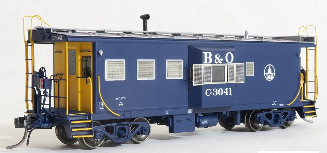 Tangent Scale Models HO 60010-07 International Car Company B&O Class I-18 Steel Bay Window Caboose Baltimore & Ohio 'Original Blue 1968+' B&O #C-3006