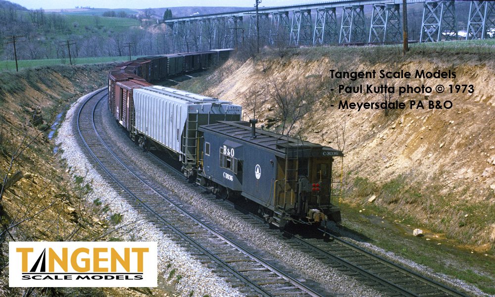 Tangent Scale Models HO 60010-08 International Car Company B&O Class I-18 Steel Bay Window Caboose Baltimore & Ohio 'Original Blue 1968+' B&O #C-3017