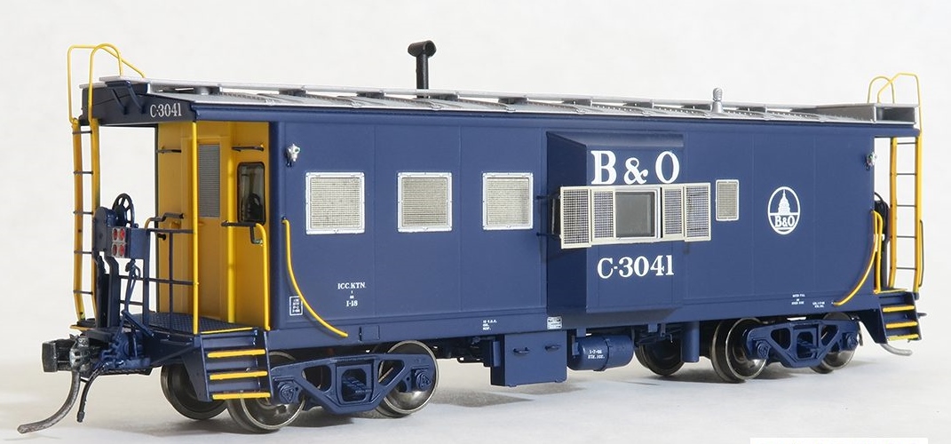 Tangent Scale Models HO 60010-10 International Car Company B&O Class I-18 Steel Bay Window Caboose Baltimore & Ohio 'Original Blue 1968+' B&O #C-3037