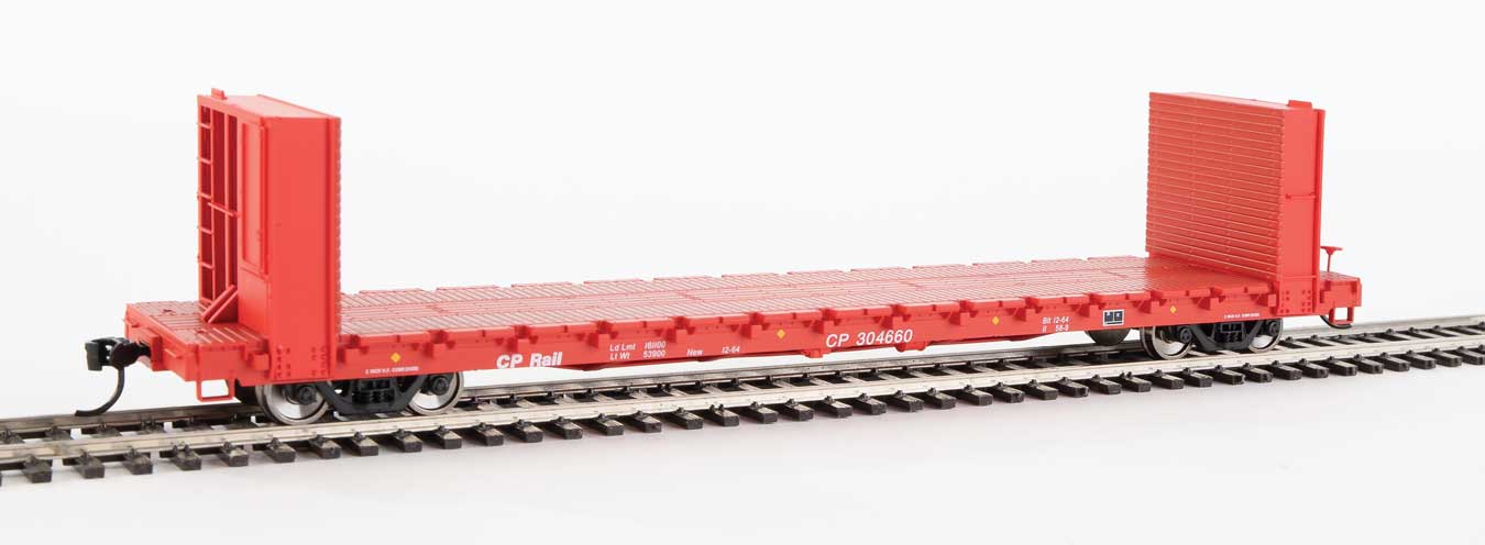 Walthers Mainline HO 910-5805 Pullman-Standard 60' Bulkhead Flatcar 48' IL Canadian Pacific CP #304660