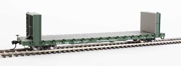 Walthers Mainline HO 910-5825 Pullman-Standard 60' Bulkhead Flatcar 48' IL Weyerhauser CLC #1101