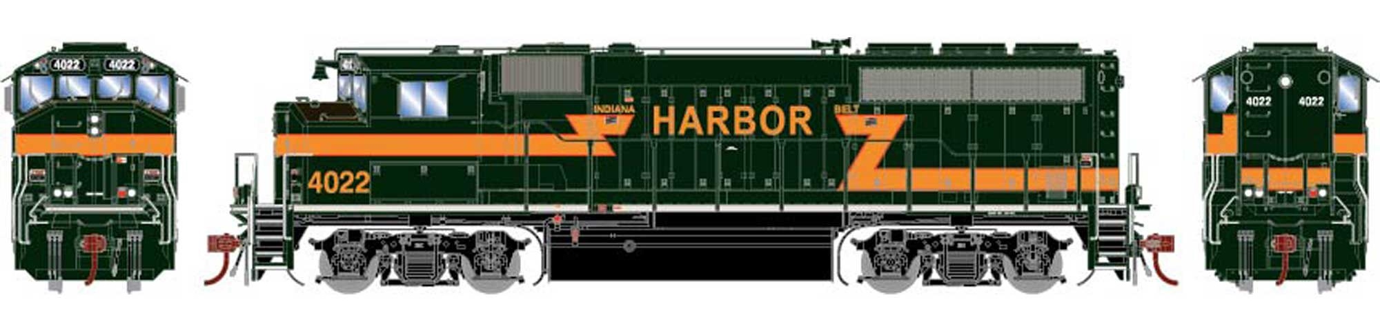 Athearn Genesis HO ATHG65086 DCC Ready EMD GP40-2L Indiana Harbor Belt IHB #4022