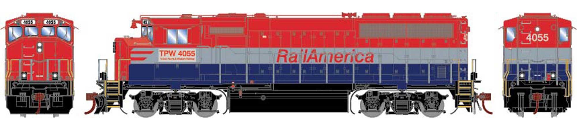 Athearn Genesis HO ATHG65189 DCC/Sound EMD GP40-2L Rail America TP&W #4055