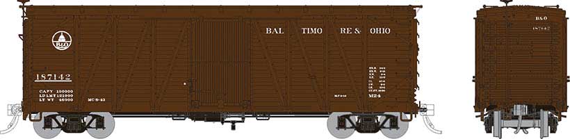 Rapido Trains Inc HO 142002-187424 USRA Single-Sheathed Boxcar Baltimore & Ohio 'Small Capitol Logo' B&O #187424