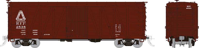 Rapido Trains Inc HO 142014-2512 USRA Single-Sheathed Boxcar Richmond, Fredericksburg & Potomac RFP #2512