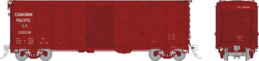 Rapido Trains Inc HO 142103-235636 USRA Single-Sheathed 'Clone' Boxcar Canadian Pacific 'Late Post-1960 Lettering' CP #235636