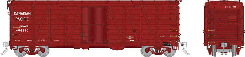 Rapido Trains Inc HO 142105-404227 USRA Single-Sheathed 'Clone' Boxcar Canadian Pacific 'Company Service' CP #404227