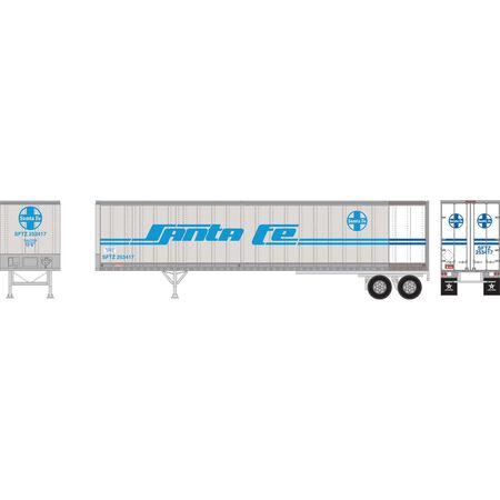 Athearn RTR HO ATH16085 45' Fruehauf Z-Van Trailer Santa Fe SFTZ #253417