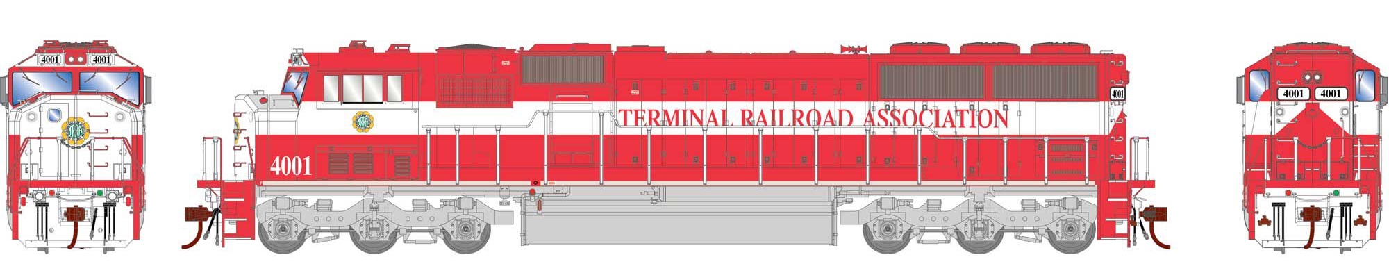 Athearn Genesis HO ATHG8520 DCC/Sound EMD SD60I Terminal Railroad Association TRRA #4001