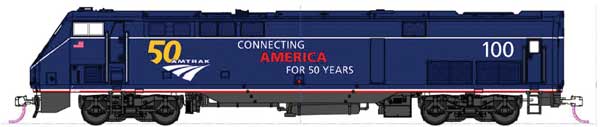 Kato N 176-6035 DCC Ready GE P42 Genesis Diesel Locomotive Amtrak "Midnight Blue" w/ 50th Anniversary Logo AMTK #100