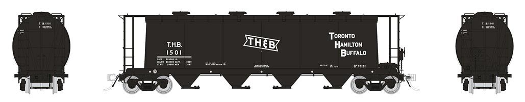 Rapido Trains Inc HO 127029-1501 NSC 3800cuft Covered Hopper Toronto Hamilton & Buffalo Delivery Scheme THB #1501