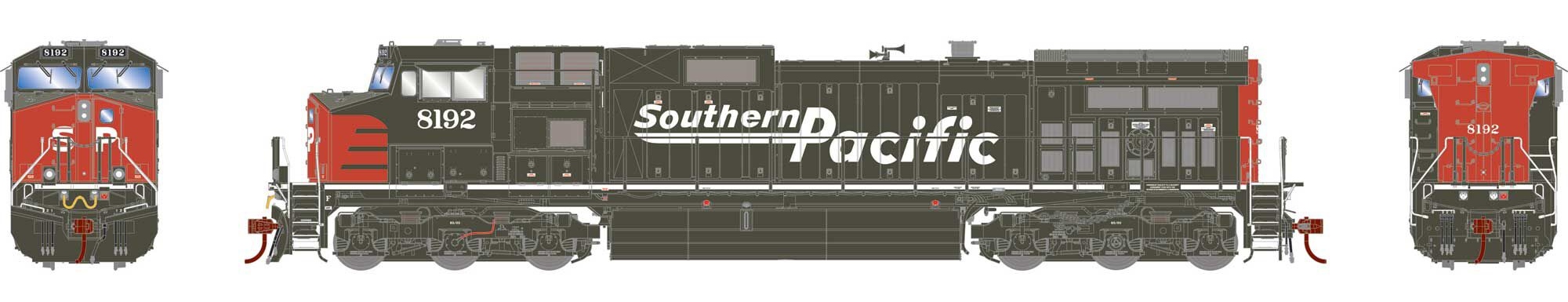 Athearn Genesis 2.0 HO ATHG31643 with DCC/Tsunami 2 GE Dash 9-44CW Southern Pacific SP #8192