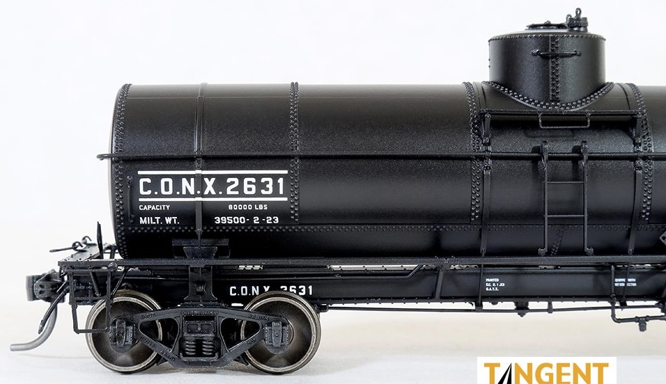 Tangent Scale Models HO 19023-02 General American GATC 8,000 Gallon 1917-Design Radial Course Tank Car CONX 'Continental Oil 1923+ Lease' CONX #2629