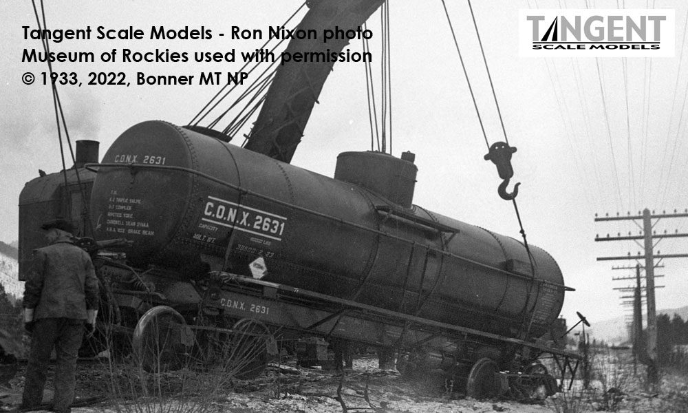 Tangent Scale Models HO 19023-05 General American GATC 8,000 Gallon 1917-Design Radial Course Tank Car CONX 'Continental Oil 1923+ Lease' CONX #2633