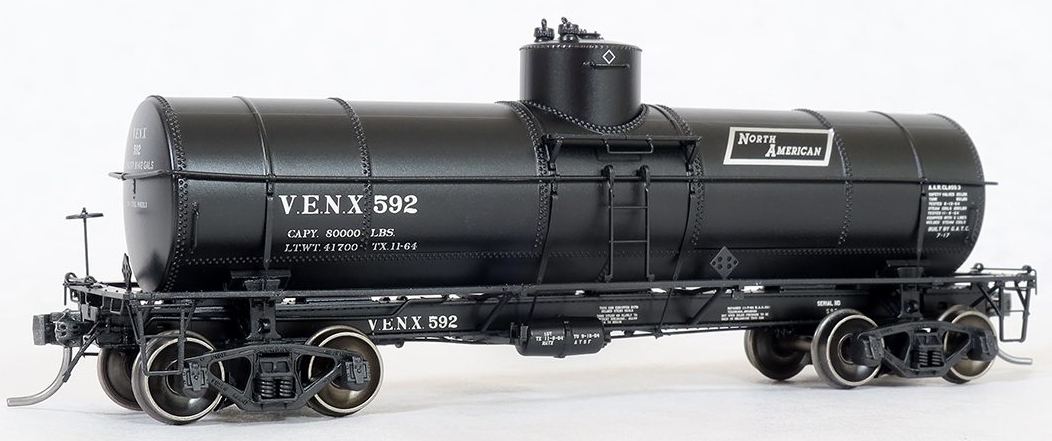 Tangent Scale Models HO 19025-01 General American GATC 8,000 Gallon 1917-Design Radial Course Tank Car VENX '1964 North American Lease' VENX #578