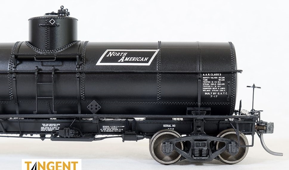 Tangent Scale Models HO 19025-02 General American GATC 8,000 Gallon 1917-Design Radial Course Tank Car VENX '1964 North American Lease' VENX #589