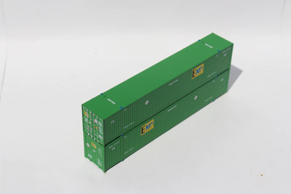 Jacksonville Terminal Company N 537049 53' High Cube Corrugated Side Containers EMP ‘6443xx series’ Green Set # 3 2-Pack