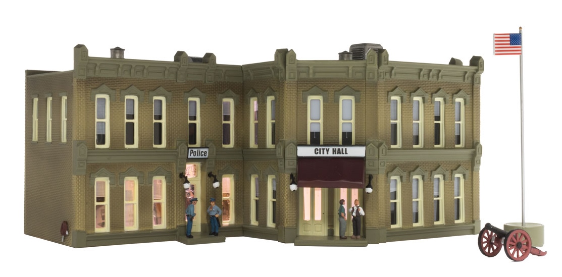 Woodland Scenics HO BR5030 Built Up Municipal Building w/Interior Light
