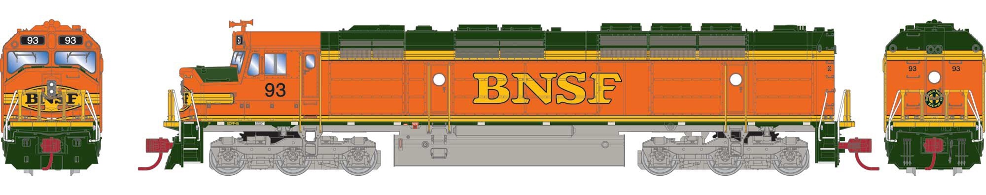 Athearn RTR N ATH15387 DCC/Tsunami 2 EMD FP45 Burlington Northern Santa Fe BNSF #93